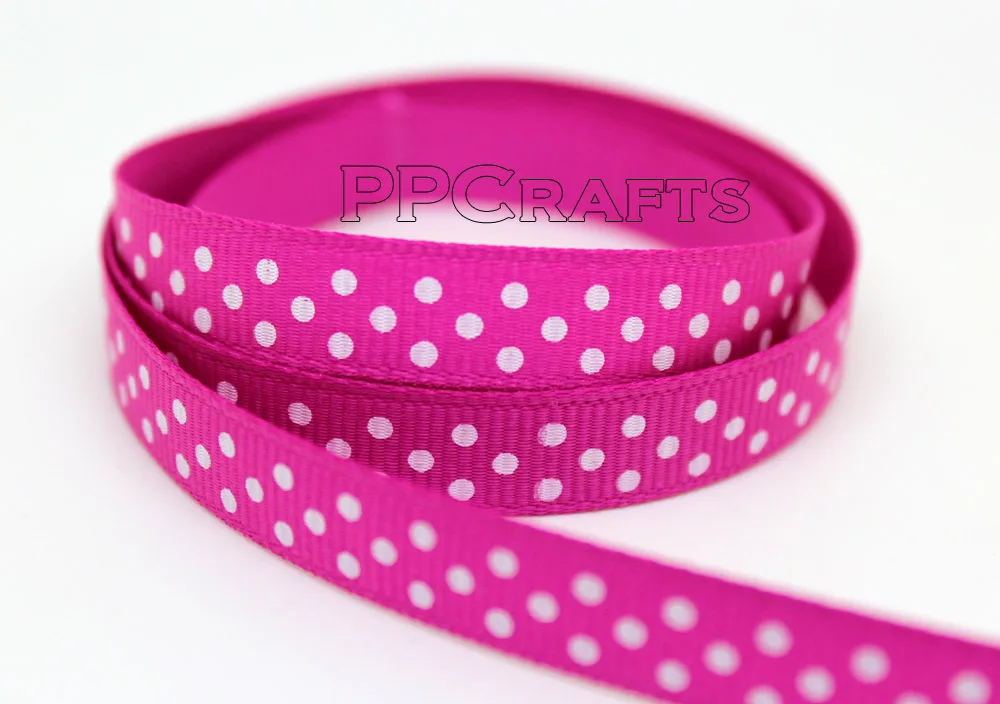 PPC211 Grosgrain лента принт &quotгорошек&quot 3/8 &quot9 мм 50 ярдов/рулон для DIY Детская упаковка