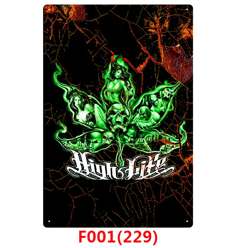 California Weed Retro Metal Tin Signs Poster Marijuana Vintage Tinplate Poster Bar Cafe Wall Decoration Poster 20*30cm