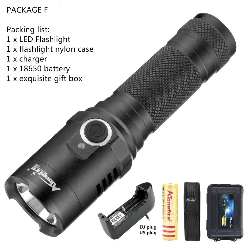 PACKAGE F AloneFire X002 ультра яркий Мощный светодиодный фонарик xml t6 светодиодный тактический фонарь для аккумулятора 18650 - Испускаемый цвет: PACKAGE F