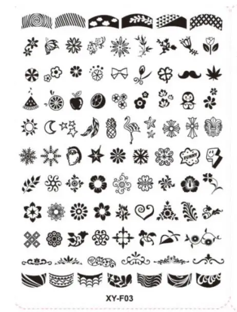 1 шт. Геометрия ногтей штамповки шаблон Мандала Весенний сад отрицательное