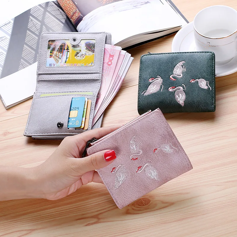 Фото Новые женские кошельки из искусственной кожи с карманом для монет винтажный