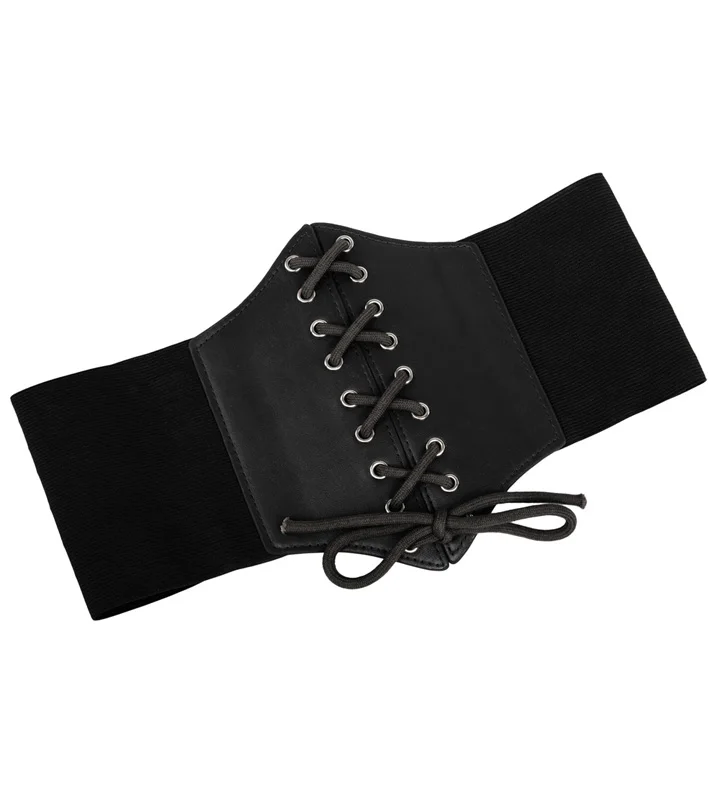 1 Black Corset Blet Корсетный пояс для женщин размера плюс 3XL Модный Роскошный пояс из искусственной кожи на шнуровке широкий пояс с пряжкой - Цвет: 1 Black Corset Blet