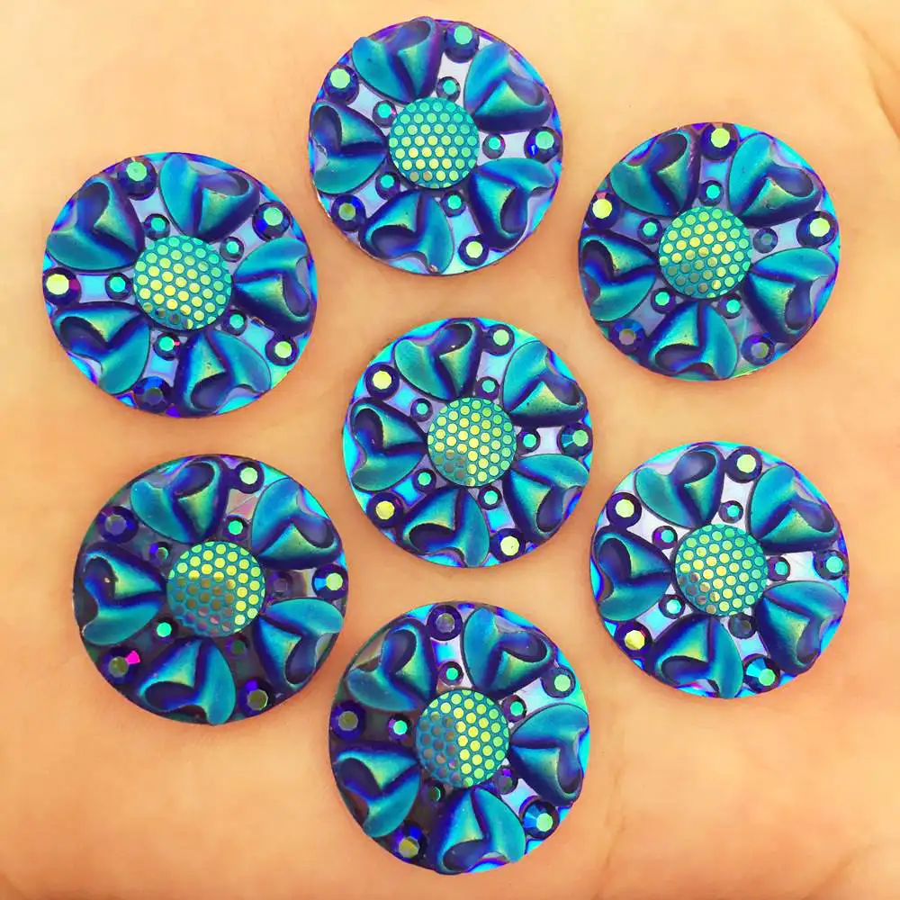 20 шт. круглые пуговицы для одежды мм|rhinestone wedding button|ab resinflower rhinestone |