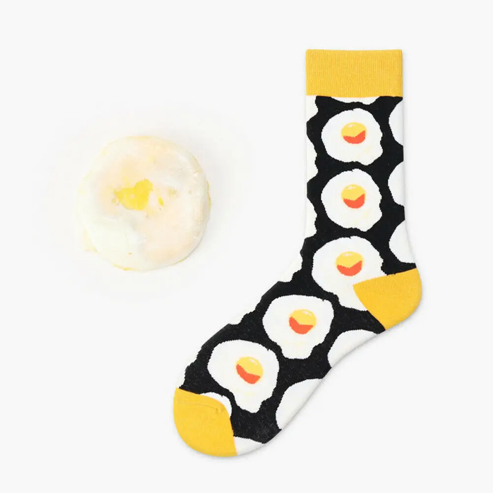 Omelette Модные креативные хлопковые носки в стиле хип-хоп для мужчин и женщин; Летние Стильные дышащие цветные повседневные носки; забавные носки для мужчин - Цвет: Omelette
