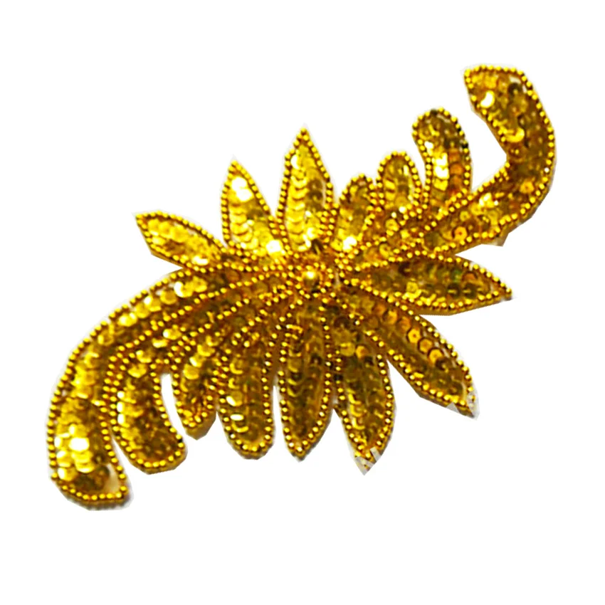 

YACKALASI 10 шт./лот золото, отделанное пайетками и цветком, с отделкой "сделай сам" аппликация бисером женские аксессуары для волос для косплея ...