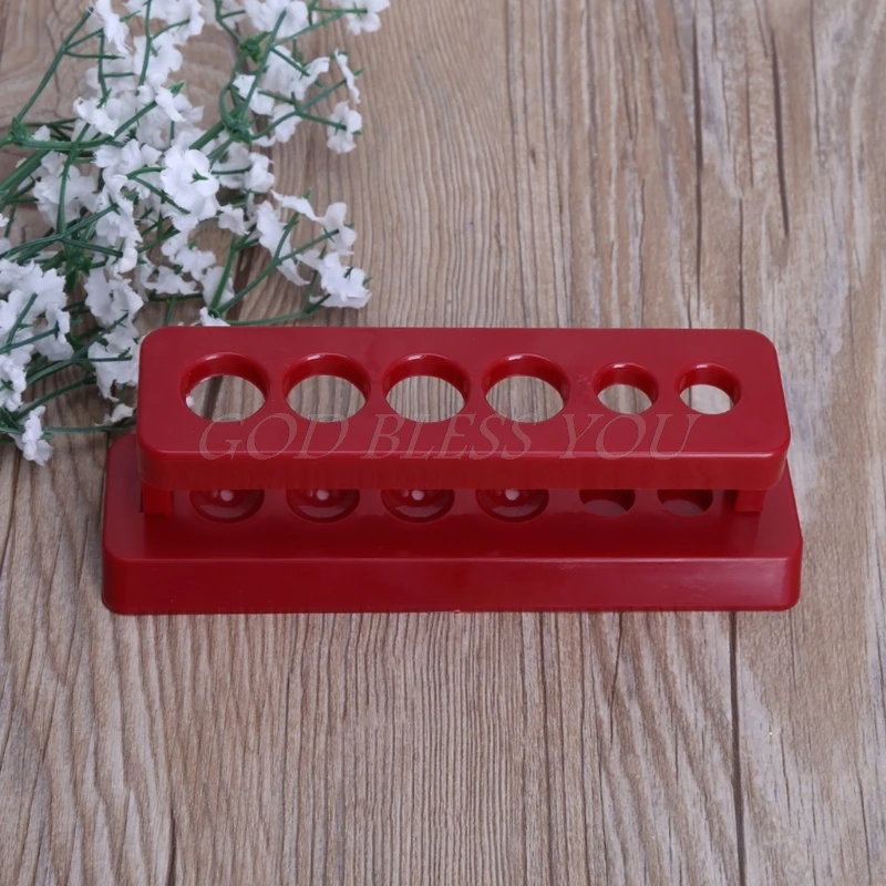1PC Test Tube Holder 6 Hole Plastic Rack Red Stand Burette Stand Shelf Laboratory