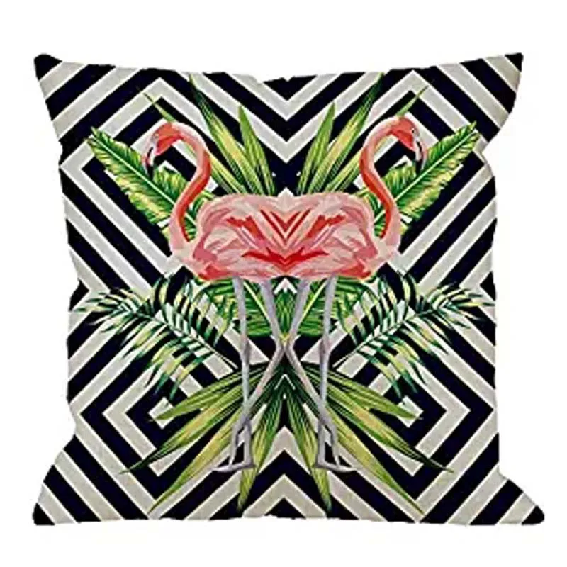 Открытый тропический Фламинго пледы наволочки декоративные листья Подушка с