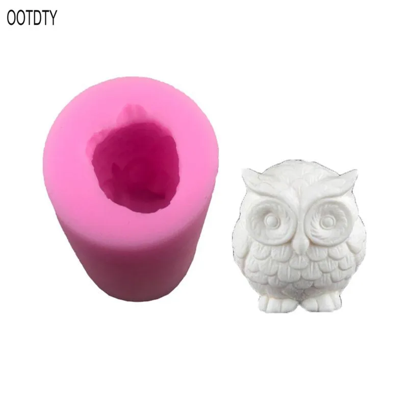 3D милая сова в форме животных силиконовая форма для помады мыло торта DIY Ручная