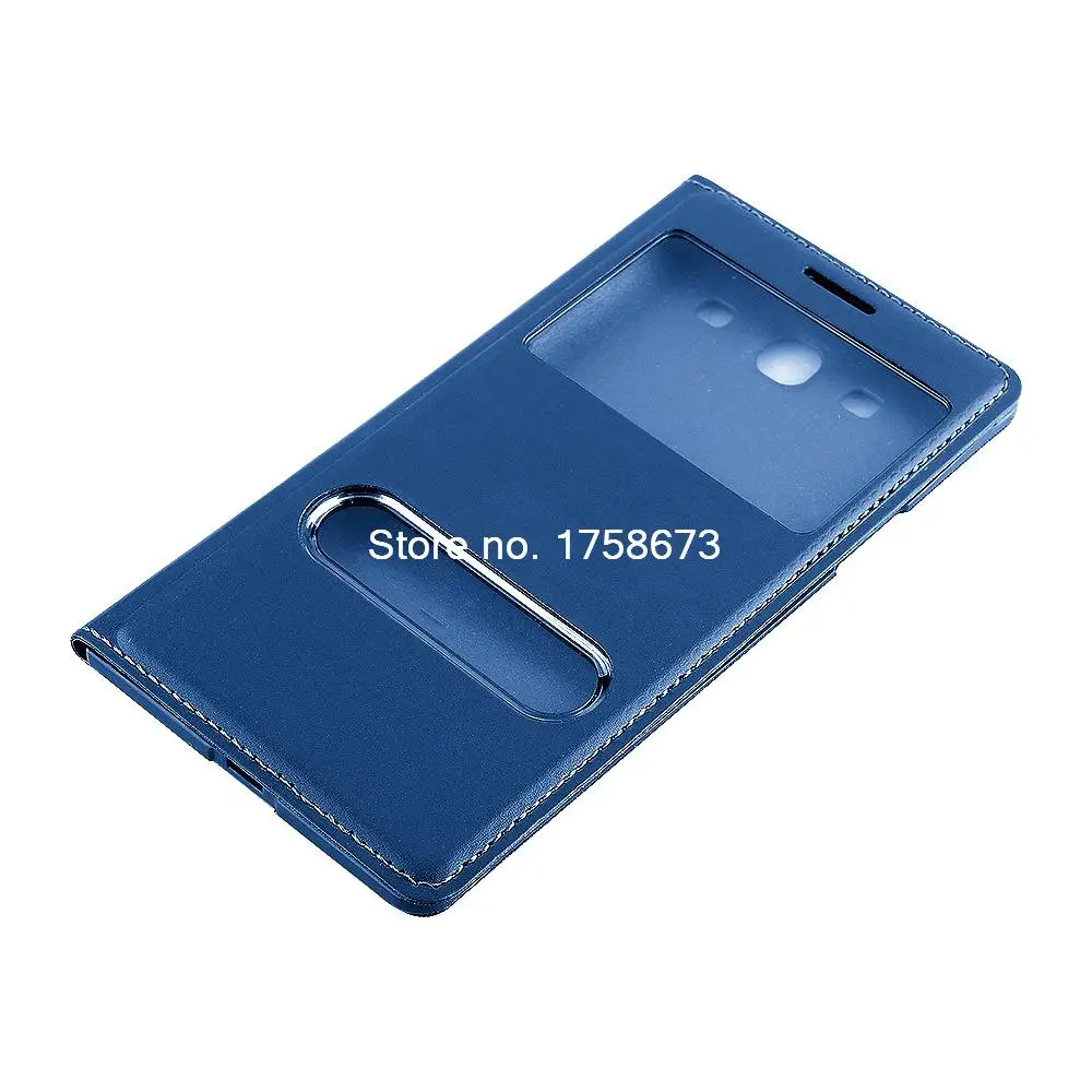 Тонкий кожаный чехол с откидной крышкой и окошком для Samsung Galaxy S 3 SIII S3 I9300 чехлом