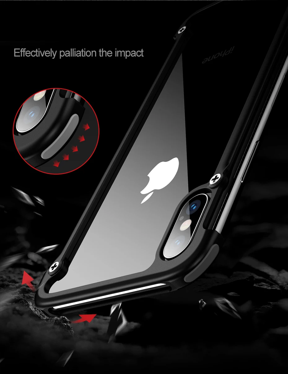 OATSBASF для iPhone XS MAX чехол, роскошная подушка безопасности, металлический персональный защитный корпус для iPhone XS MAX, чехол, тонкий металлический бампер