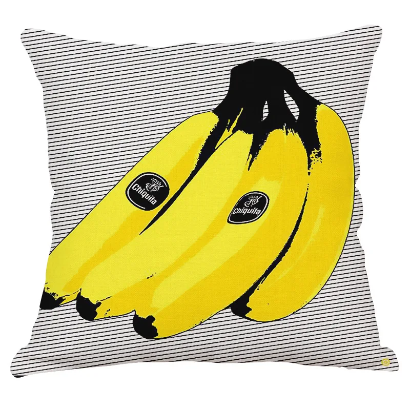 

Yellow Color Pop Art Banana Cushions Cover Sofa Home Decor Linen Cotton Pillow Cover Decorative Throw Pillows Pillowcase 45X45cm