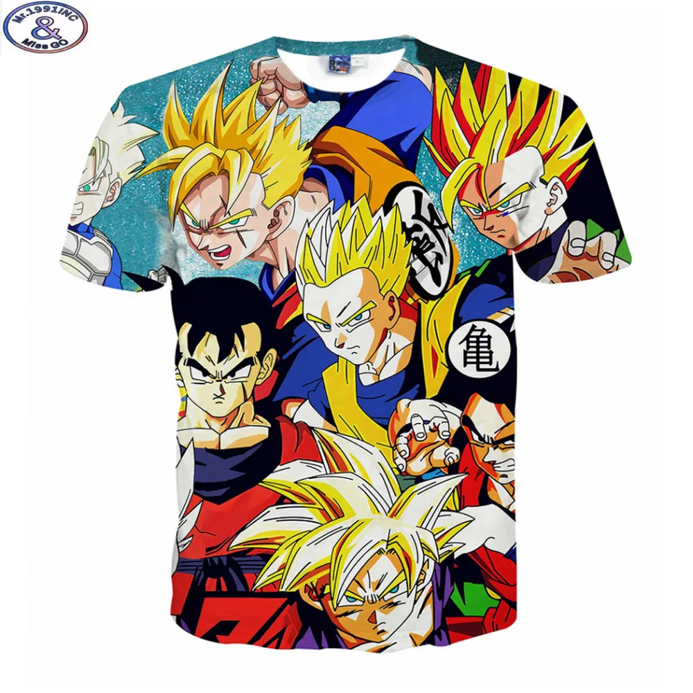 Mr.1991 новый список мультфильм Dragon Ball 3D печатных Мальчика Футболка От 7 до 20 лет