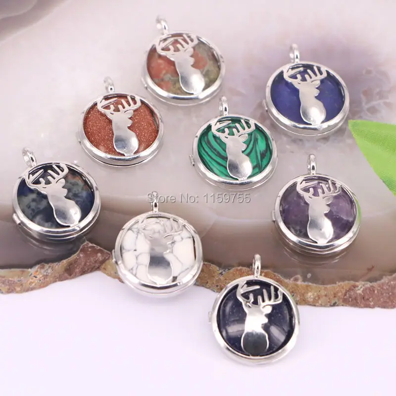 

10 шт. модные ожерелья с подвеской в виде головы оленя, круглые ажурные подвески, ожерелья с животными для женщин