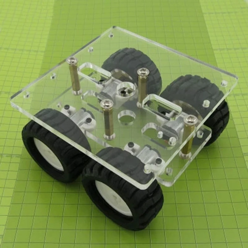 Мини DIY N20 умный автомобильный корпус прозрачность акриловый 4WD двухслойный RC