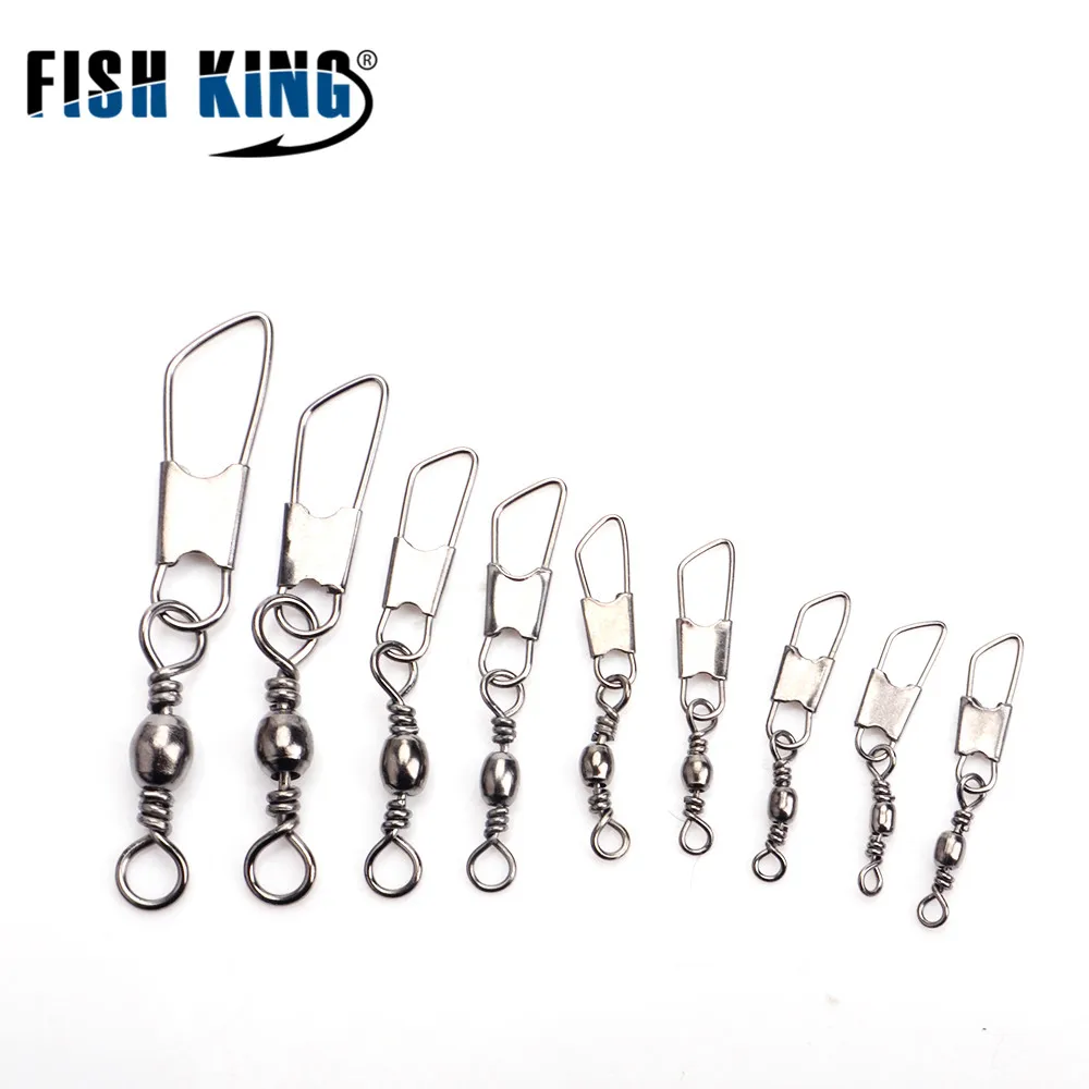 FISH KING 1 упаковка 10 шт./лот 4 # 22 вертлюг для рыбалки Вертлюг с защелкой рыболовный