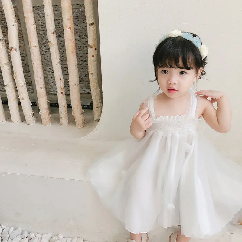 Girls Dresses Summer New Children Wear Clothes Ball Gown Mesh Sleeveless Kids Dress with wings | Детская одежда и обувь
