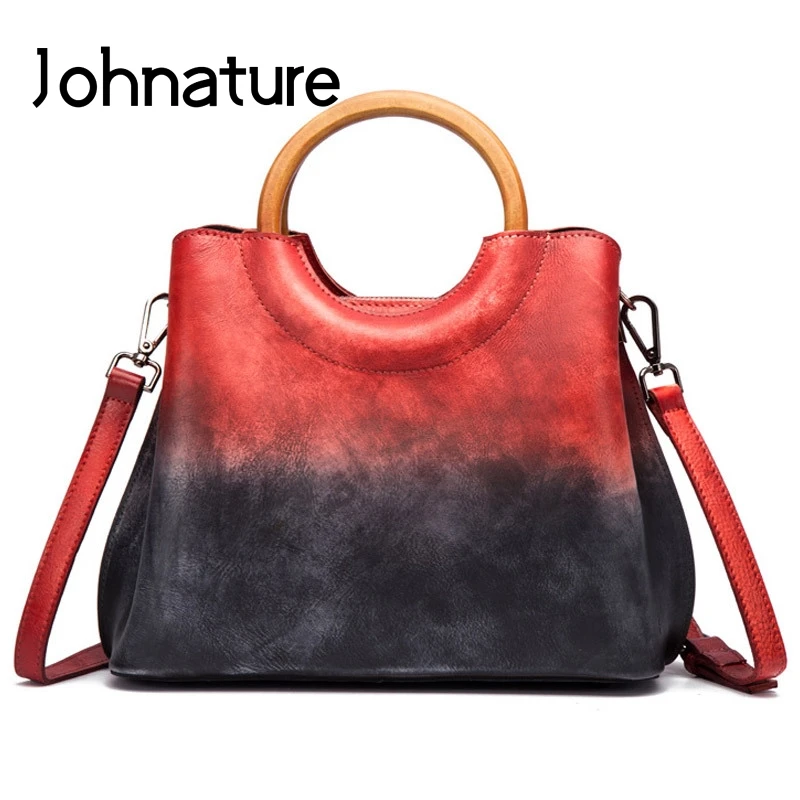 Женская сумка через плечо Johnature повседневная сумочка-тоут из натуральной кожи в