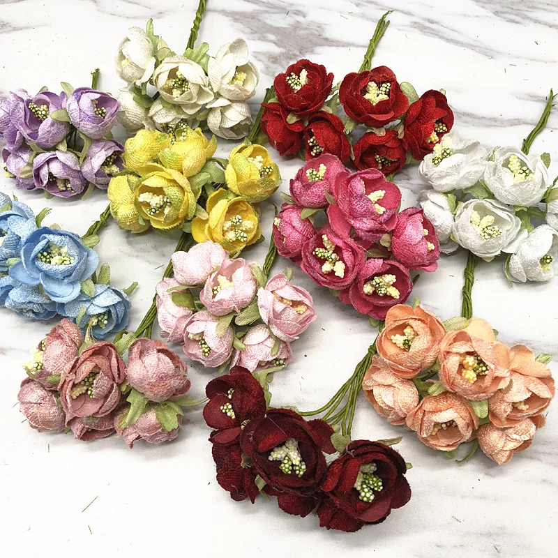 HINDJEF 6 шт. искусственные чайные пакетики цветочный букет маленькие Чайные розы