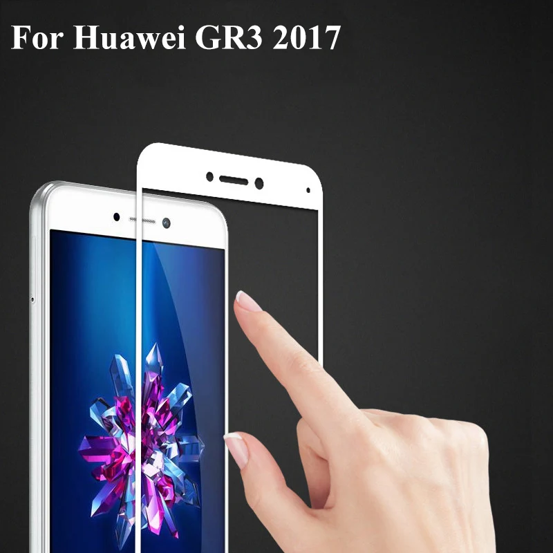 Белое ультратонкое закаленное стекло 9H для Huawei GR3 2017 полное покрытие Защитная