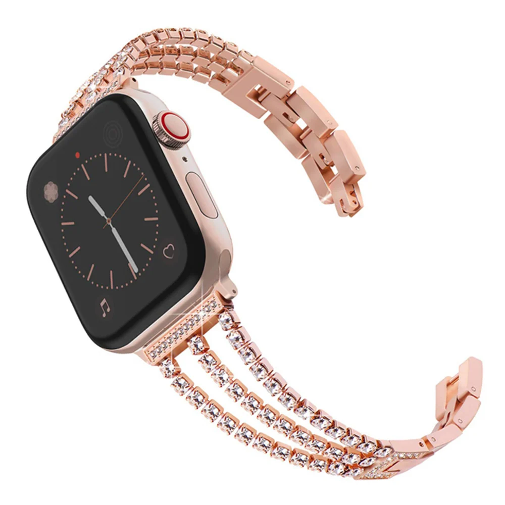 Женские аксессуары для часов с бриллиантами из нержавеющей стали Apple Watch серии