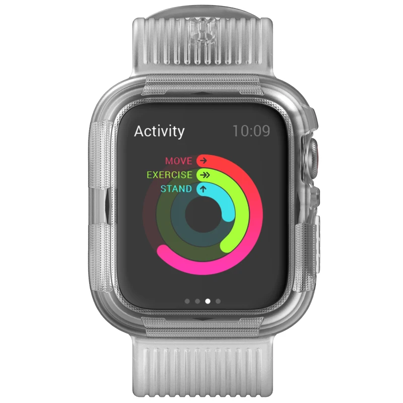 Мягкий силиконовый сменный спортивный ремешок для Apple Watch, серия 4, браслет на запястье, ремешок для iWatch 44 мм, 40 мм, защитный чехол, крышка