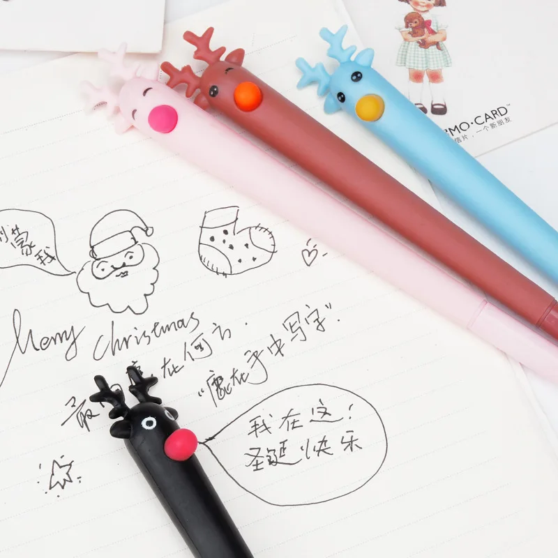 1 шт. Kawaii Рождественская moose ручка 0 5 мм новые милые гелевые ручки для письма лося