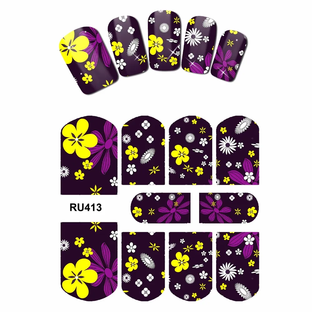 Наклейка на ногти для дизайна ногтей Красивая водная наклейка ползунок полная