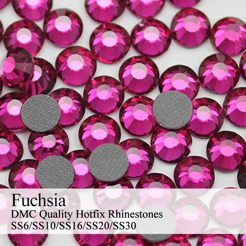 

Polaris SS6-SS30 Machine Cut Fuchsia Strass DMC Hotfix Rhinestones For Garment Accessories