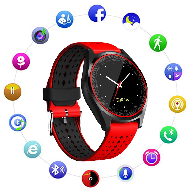 Relojes Bluetooth Smart Часы мужские V10 Smartwatch Relogios TF SIM Камера синхронизации Notifier наручные