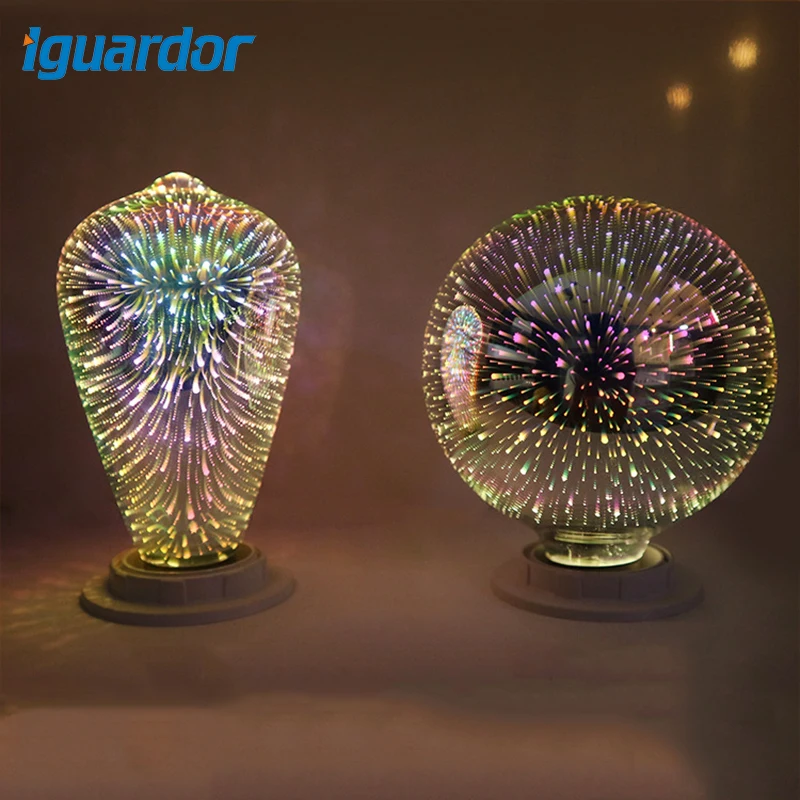 Iguardor 1 шт. 6 Вт 220 В E27 3D фейерверк светодио дный лампа Главная Feastival вечерние Декор