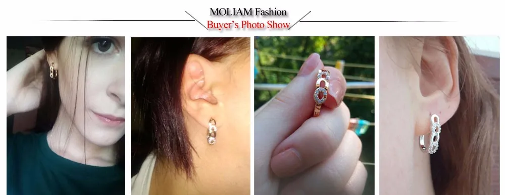 MOLIAM женские Серьги Huggie для женщин, желательные круглые серьги с белым кристаллом и кубическим цирконием, горячая Распродажа MLE157