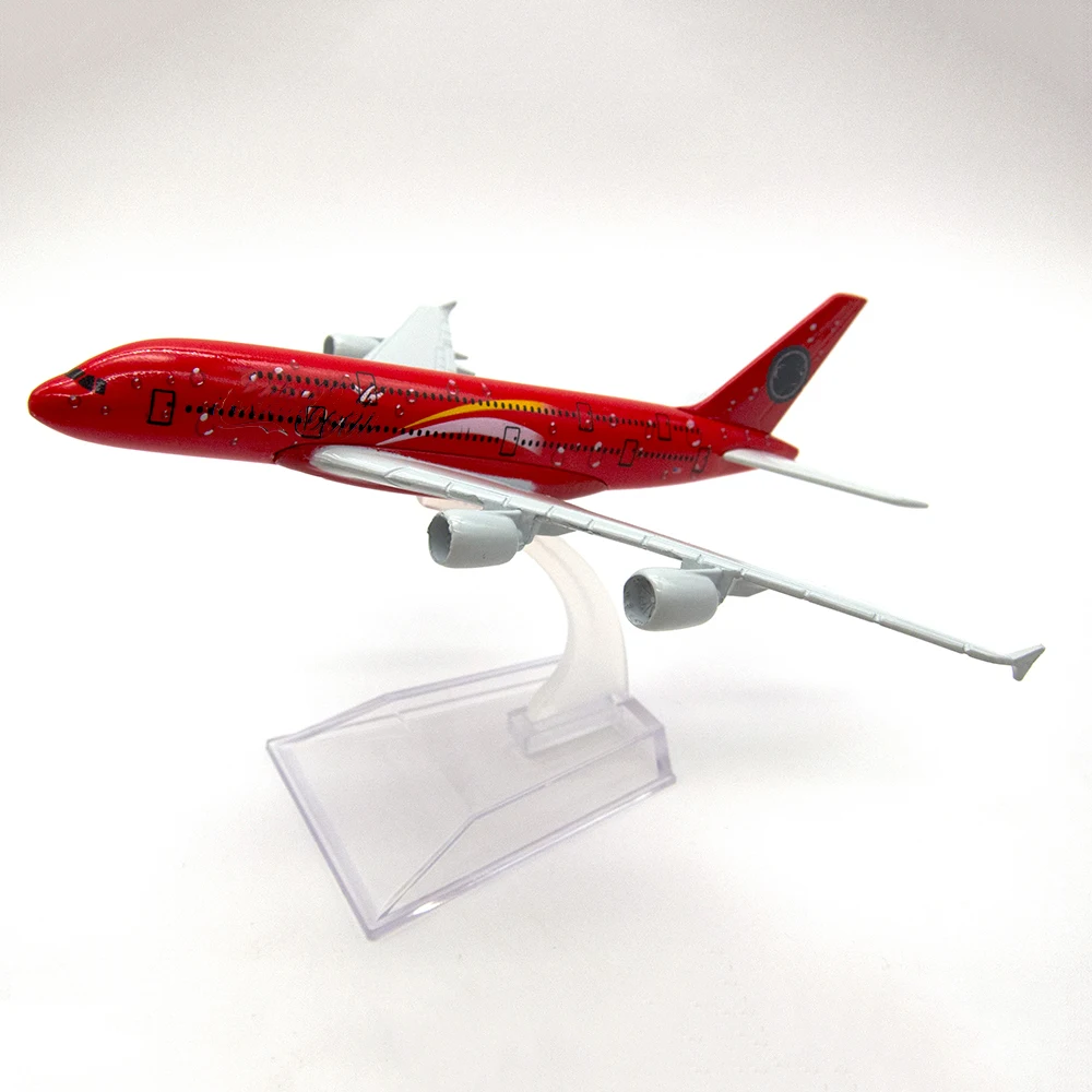 1/400 масштаб самолет красный Airbus A380 16 см сплав модель самолета игрушки Дети
