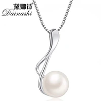 dainashi natural freshwater pearl 925 sterling silver pendant twisted necklace fashion personality simple high jewelry for women