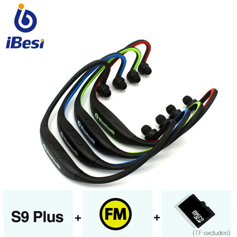IBESI S9 беспроводные Bluetooth наушники спортивные Поддержка TF/SD карты FM настоящие