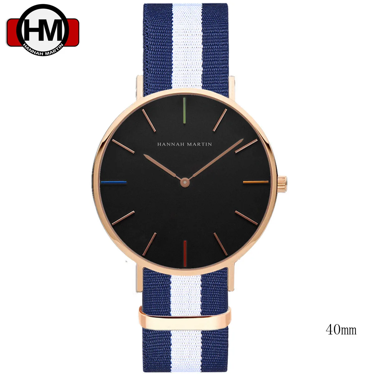 Men 40mm F5 Модные HANNAH Martin бренд DW стиль часы для мужчин's женщин кварцевые наручные часы цветная игла для женщин для мужчин кожа наручные подарок - Цвет: Men 40mm F5