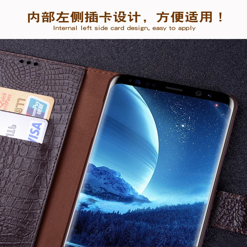 2pcs 5.8inch Genuine Leather flip back case cover For Samsung GALAXY S8 S 8 G9500 coque capas shell phone | Мобильные телефоны и