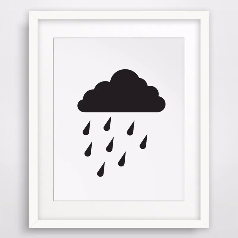 Настенная картина дождевое облако холст для детской комнаты без рамки | Дом и сад