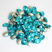 aquamarine rhinestone crystal strass non hotfix rhinestones 68mm 10pcs oval crystals diy 3d nail art gems decoration