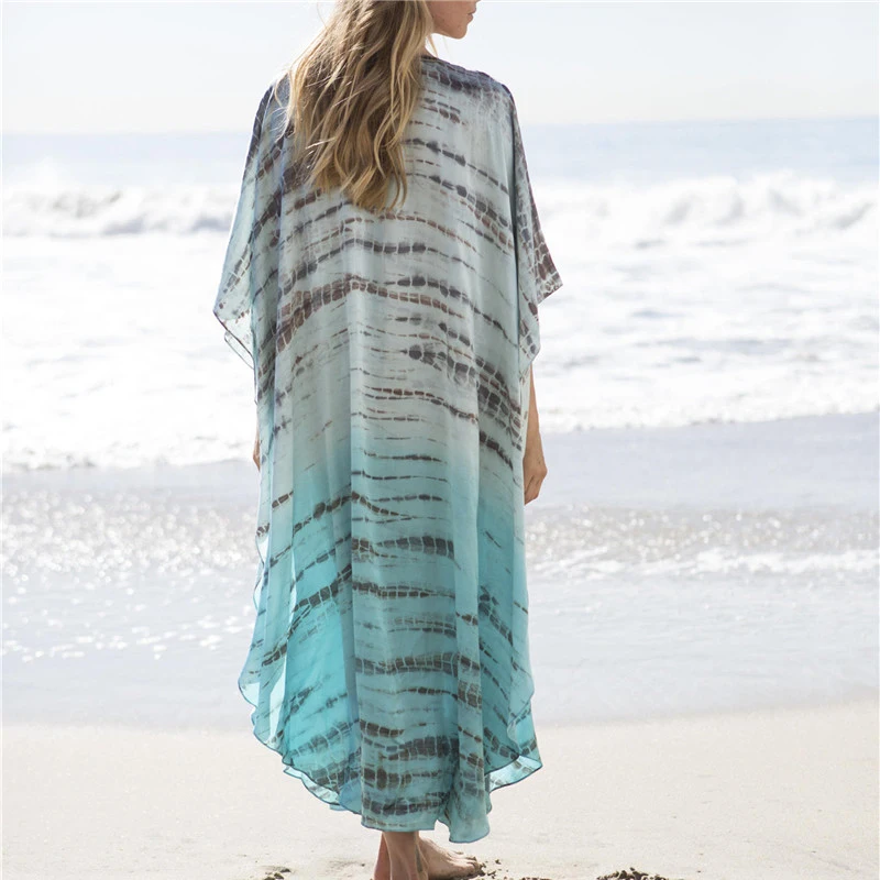 Женское длинное пляжное платье накидка на бикини 2022 саронг туника Пляжная парео |