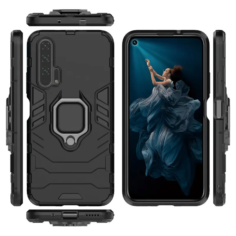 Жесткий чехол с кольцом на палец для Honor 20 Pro телефона Huawei View V20 армированный