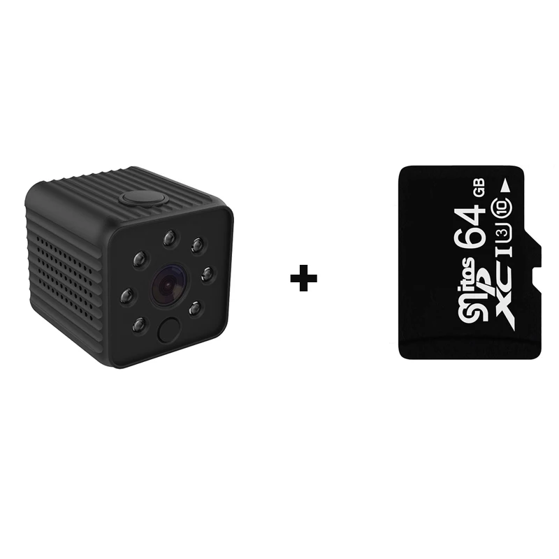 With 64G TF Card HD 1080P мини-камера wifi Беспроводная ip-камера ночного видения маленькая микро-камера цифровая видеокамера Детская безопасность домашняя dvr камера wifi ПК-совместимая камера - Цвет: With 64G TF Card
