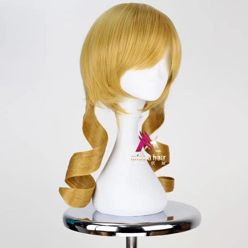 Парик для косплея из японского аниме Puella Magi Madoka Magica желтый парик Tomoe Mami волнистые