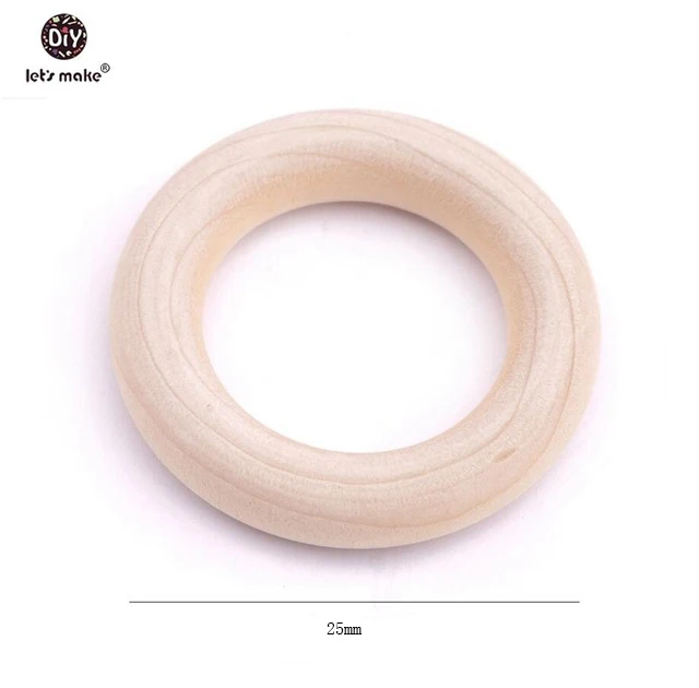 size 25mm Let's Make 20 шт 0,8-2," естественные необработанные деревянные кольца для прорезывания зубов DIY деревянные кольца автомобильные подвесные аксессуары для детских колясок - Цвет: size 25mm