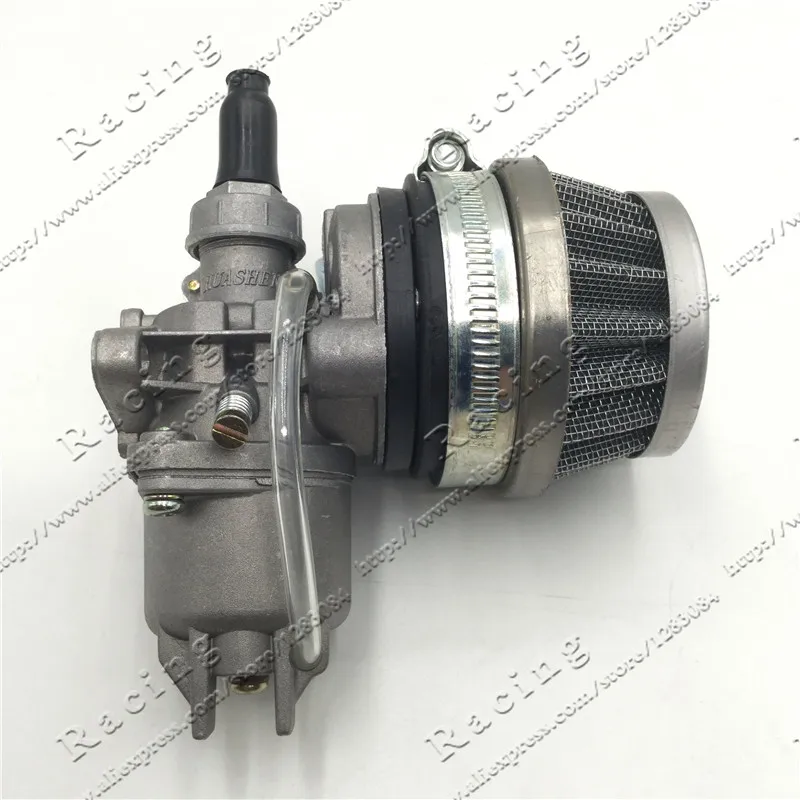 Silver Карбюратор Carb Carby+ сталь 44 мм воздушный фильтр красный синий+ стек для 47cc 49cc мини мото грязи карманный велосипед ATV Quad Go Kart Мини Мото - Цвет: Silver