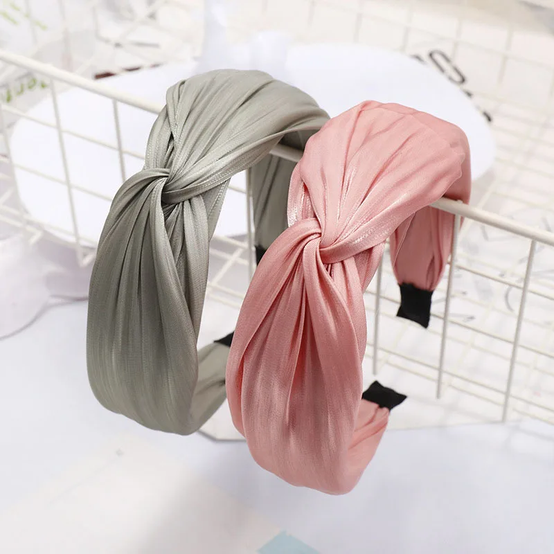 

Vintage Summer Silk Twist Cross Headband Knotted Hairband Hair Accessories