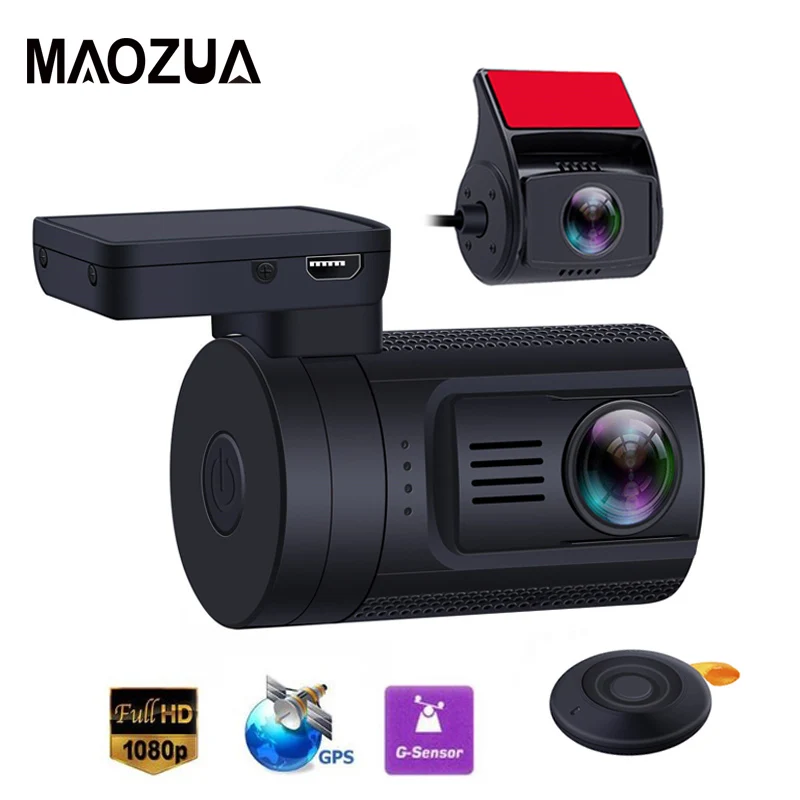 Maozua Автомобильный видеорегистратор фронтальная 1080P FHD + задняя камера
