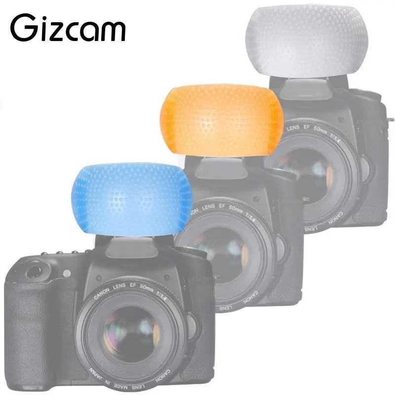 Gizcam 3 шт. цвета всплывающие вспышки мягкий диффузор купол для камеры Canon SLR