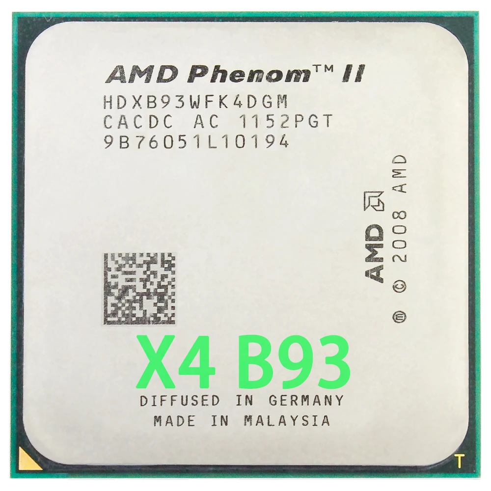 

Процессор AMD Phenom II X4 B93, четырехъядерный (2,8 ГГц/6M /95 Вт/2000 ГГц), разъем am3 am2 +
