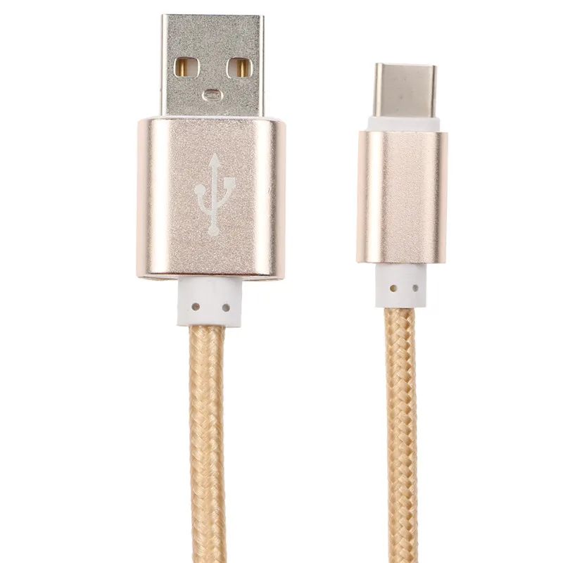 2019 Новое нейлоновое вязаное алюминиевое USB 3 1 type-C 2A зарядное устройство для