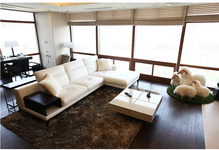 Диван секционный из натуральной коровьей кожи модная мебель для гостиной